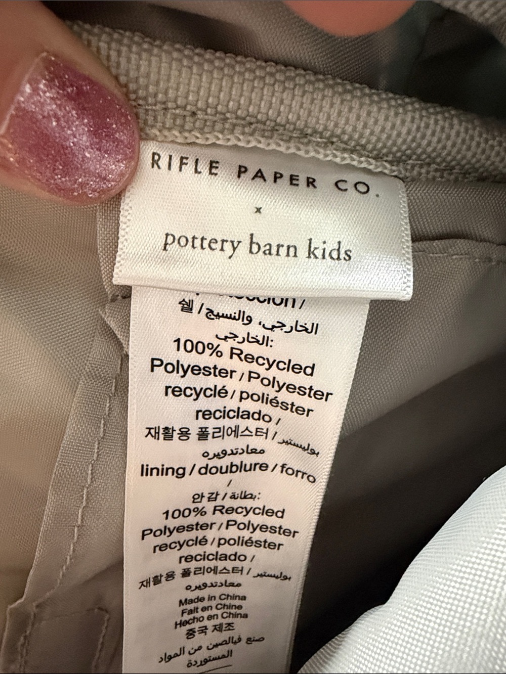 Pottery Barn Kids Rifle Paper Co. Kids Floral Backpack in Dark Teal and Peach - Picture 2 of 8
